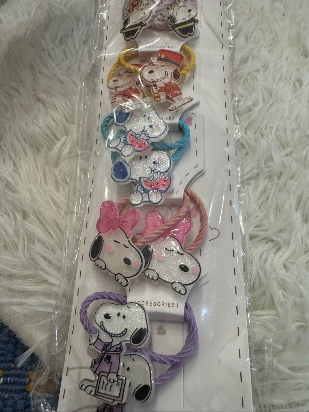 Snoopy peanuts 20 hair ties colorful 10 different designs back to school